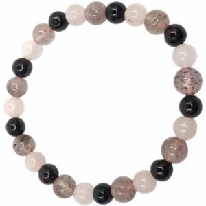 Rose Quartz, Strawberry Quartz & Garnet Bracelet 6mm - Unique Crystal Bracelet for Emotional Healing & Spiritual Growth