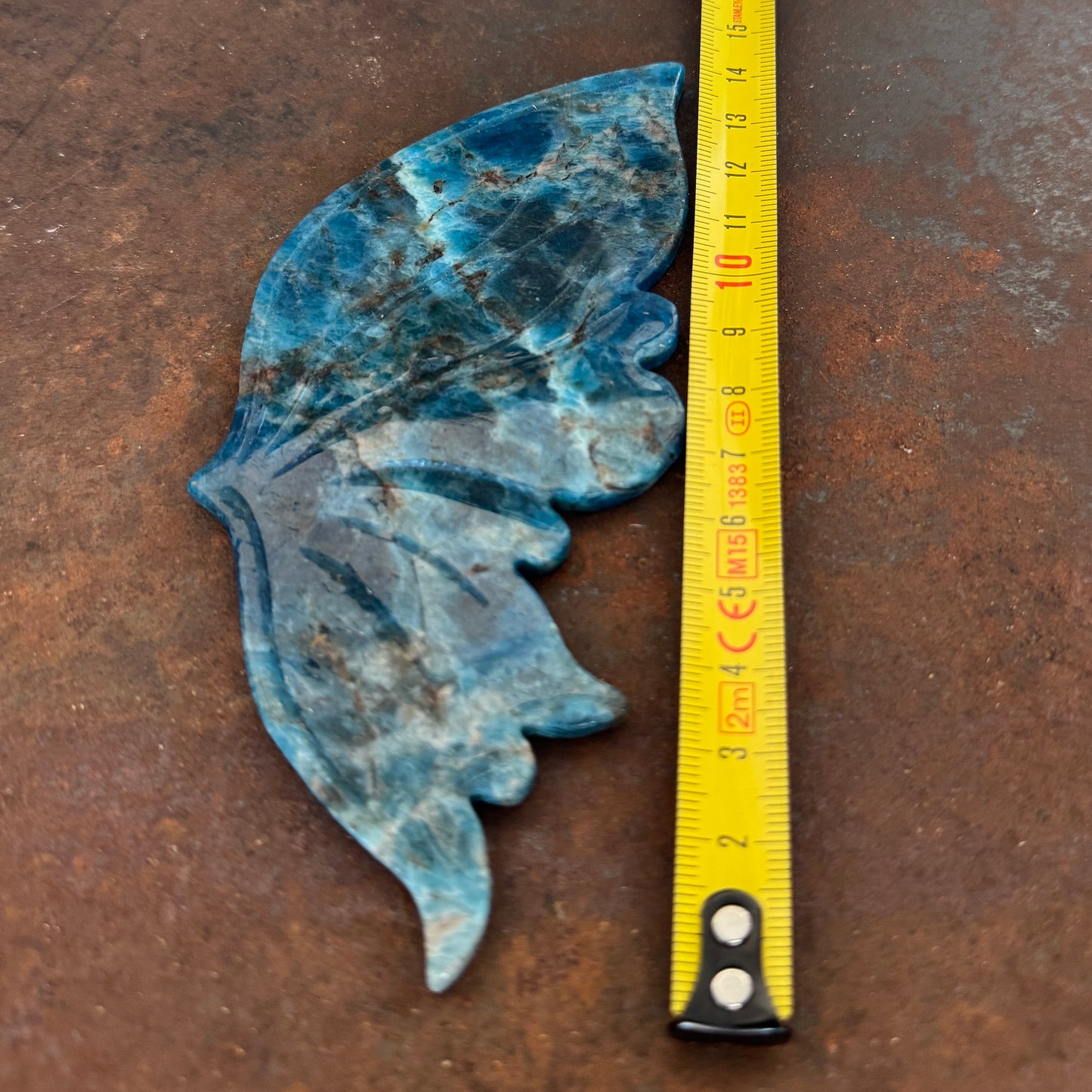Blue Apatite Crystal Wings on Butterfly Stand (Medium Size)– Spiritual Healing, Renewal & Inspired Transformation
