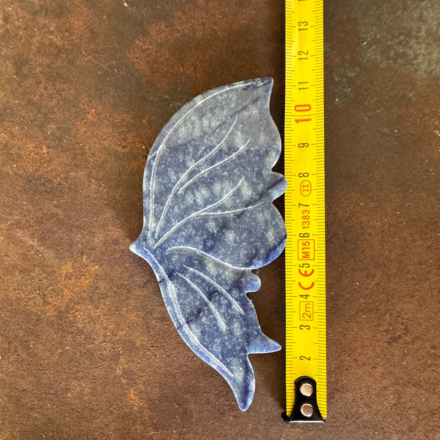 Blue Angel wing with measuring tape for size reference