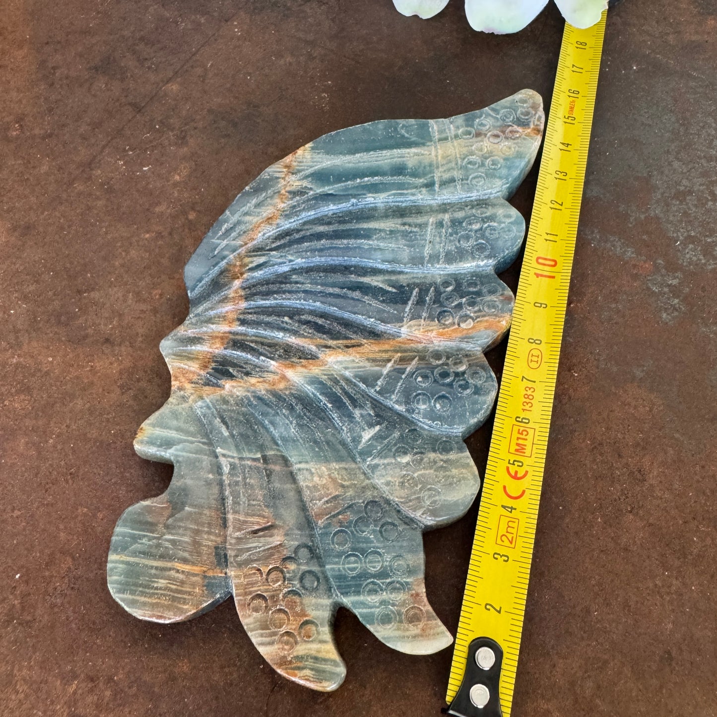 Blue Onyx Crystal Wings with Butterfly Stand – Protection, Clarity & Spiritual Healing