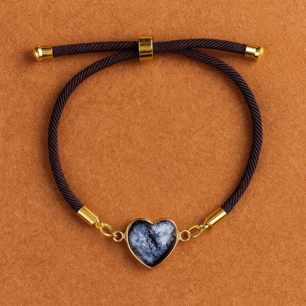 Bohemian Adjustable Love Heart Labradorite Crystal Bracelet – Intuition, Protection & Spiritual Awakening