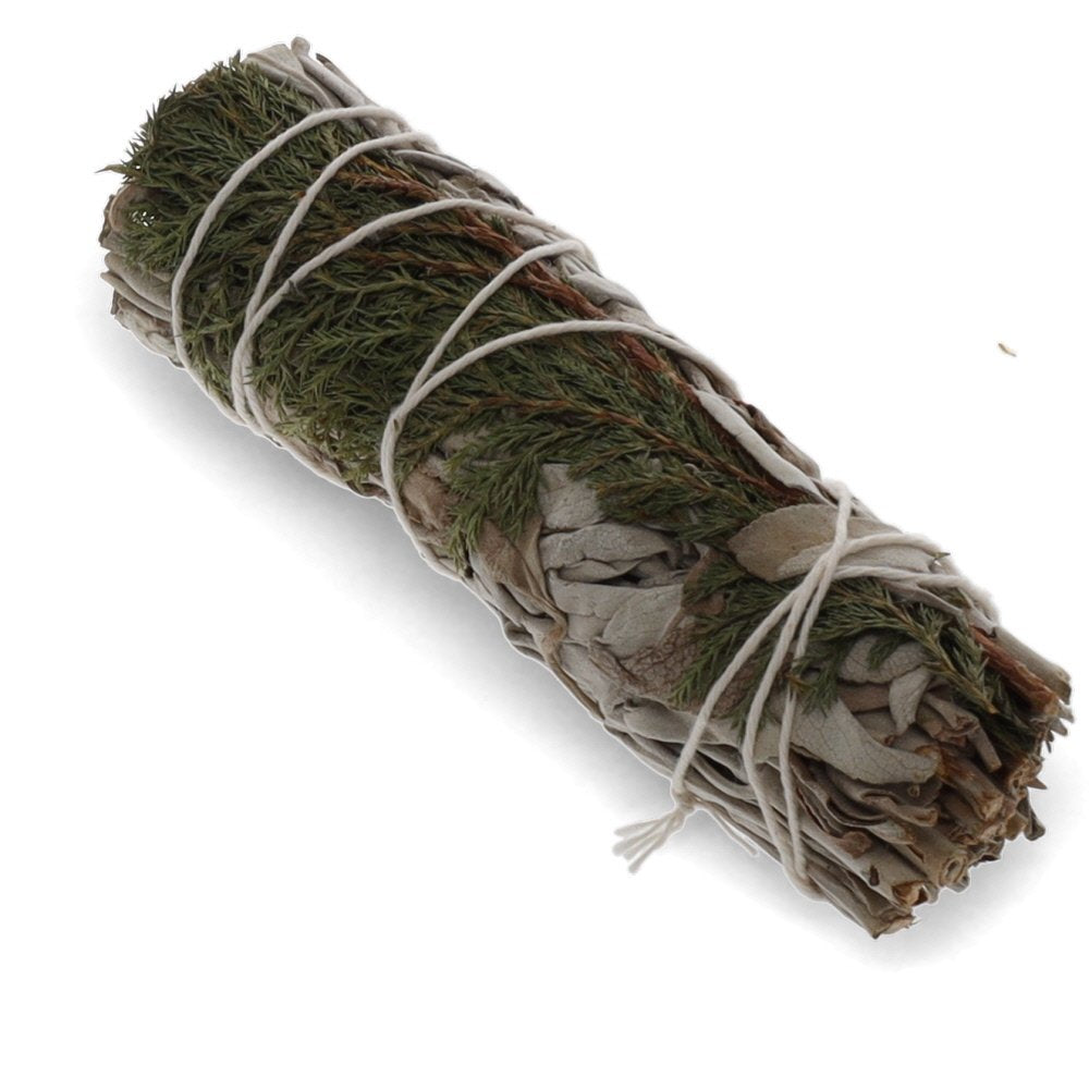 Cedar & White Sage Smudge Stick – Spiritual Cleansing, Grounding & Protection