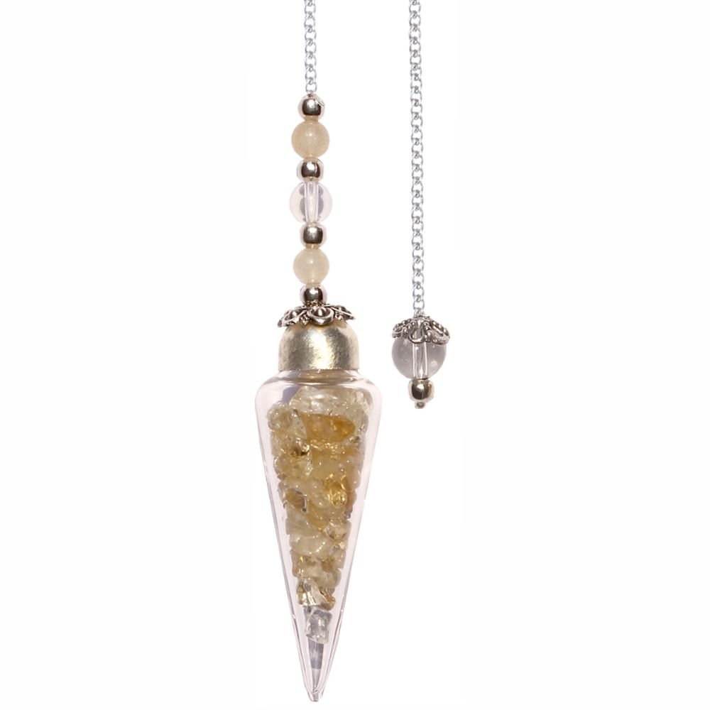 Citrine Glass Pendulum – Powerful Divination Tool for Clarity, Abundance & Positive Energy
