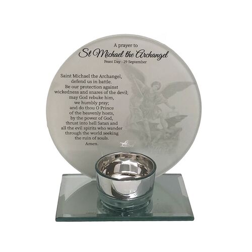 Archangel Michael Tealight Candle Holder (120 x 120mm) – Divine Protection & Angelic Strength