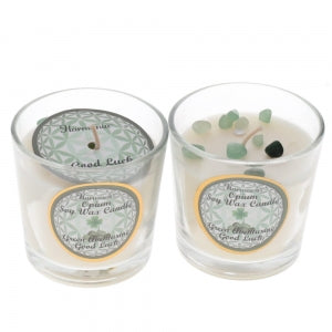 Aventurine Good Luck Green Opium Scented Votive
