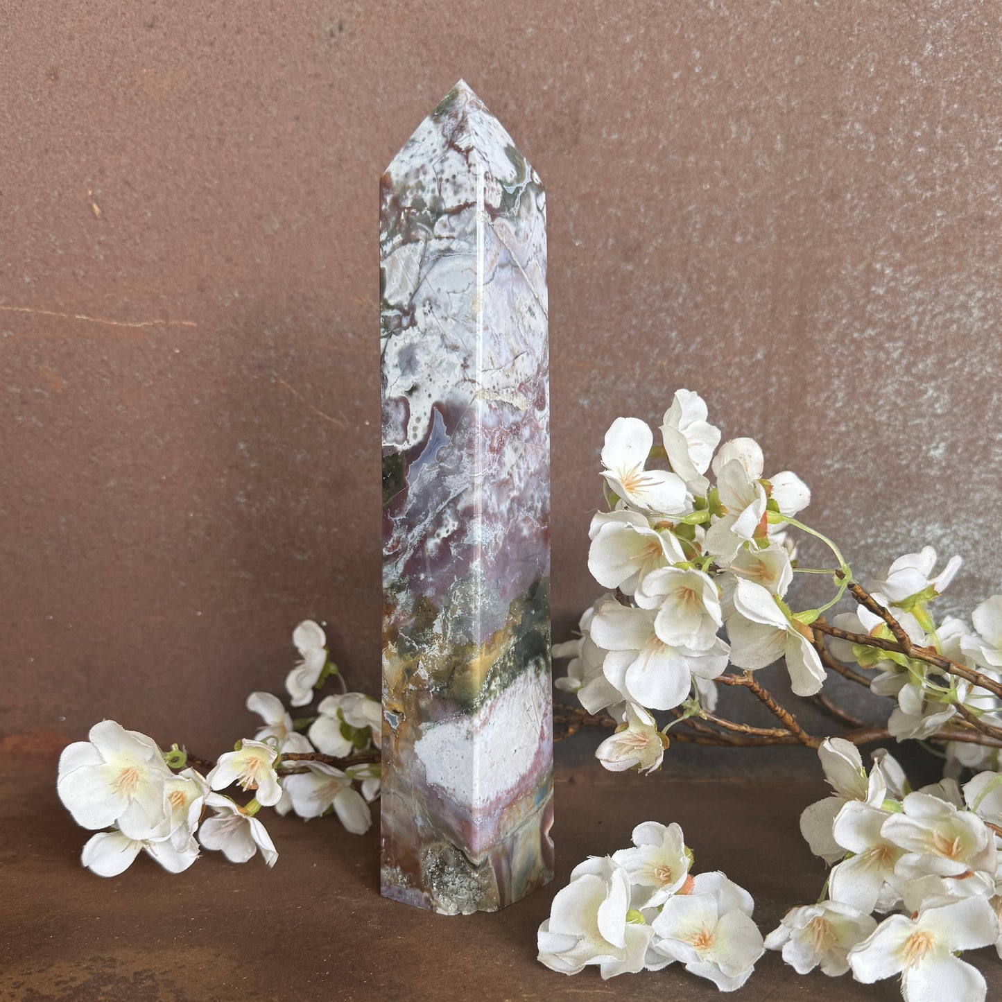 Red Ocean Jasper Crystal Towers – Grounding, Emotional Healing & Spiritual Balance