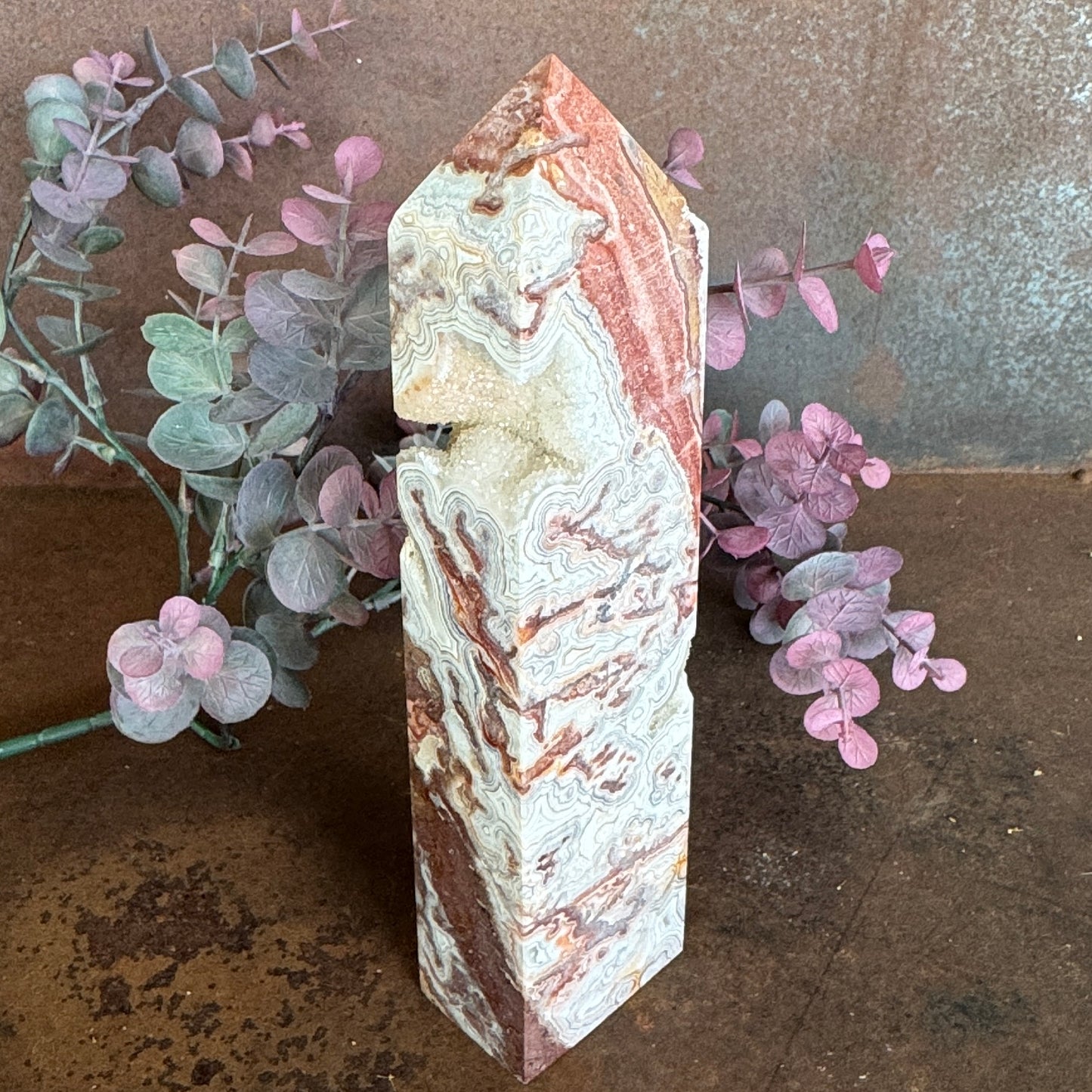 Mexican Agate Crystal Towers – Grounding, Emotional Clarity & Spiritual Transformation