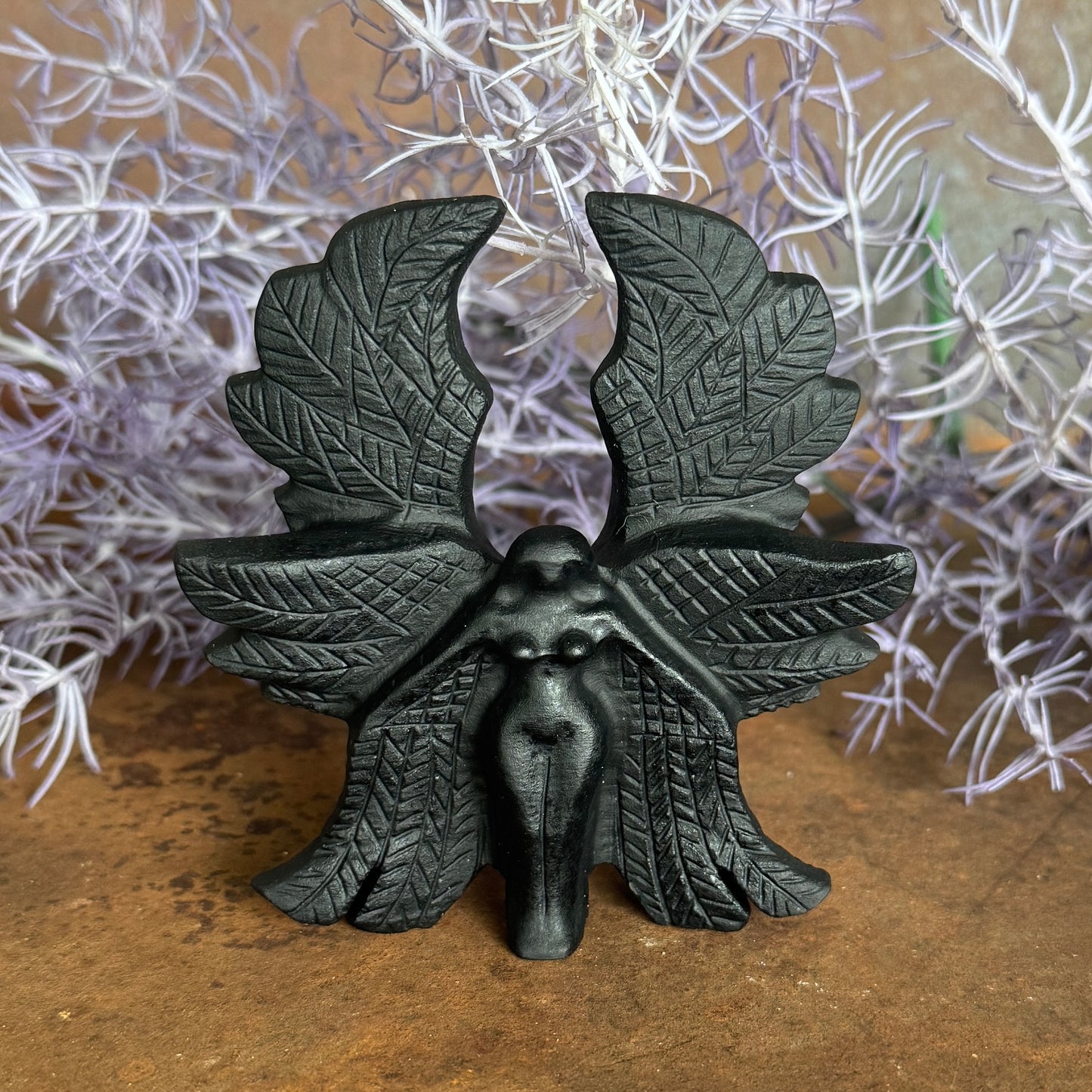 Black Obsidian Crystal Seraphim Angel – Spiritual Healing & Divine Protection (10 cm)