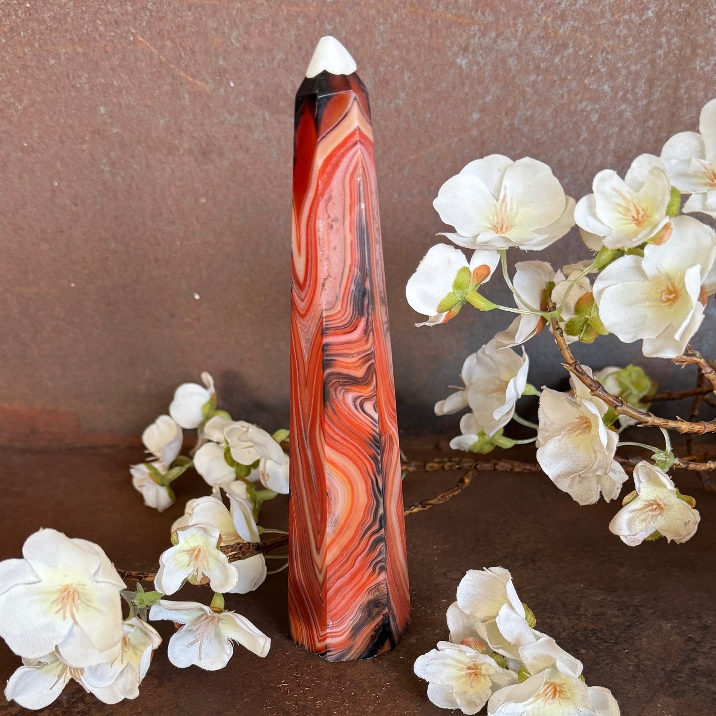 Sardonyx Crystal Obelisk Towers – Strength, Grounding & Spiritual Protection