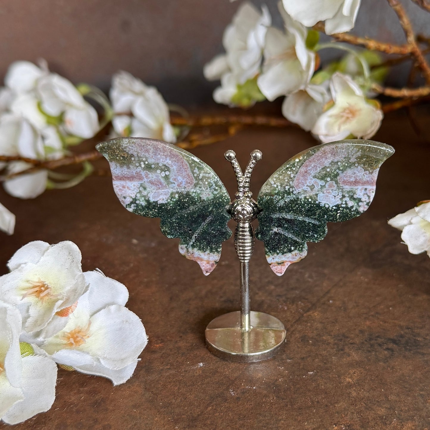 Mini Ocean Jasper Crystal Butterfly – Joy, Renewal & Spiritual Healing