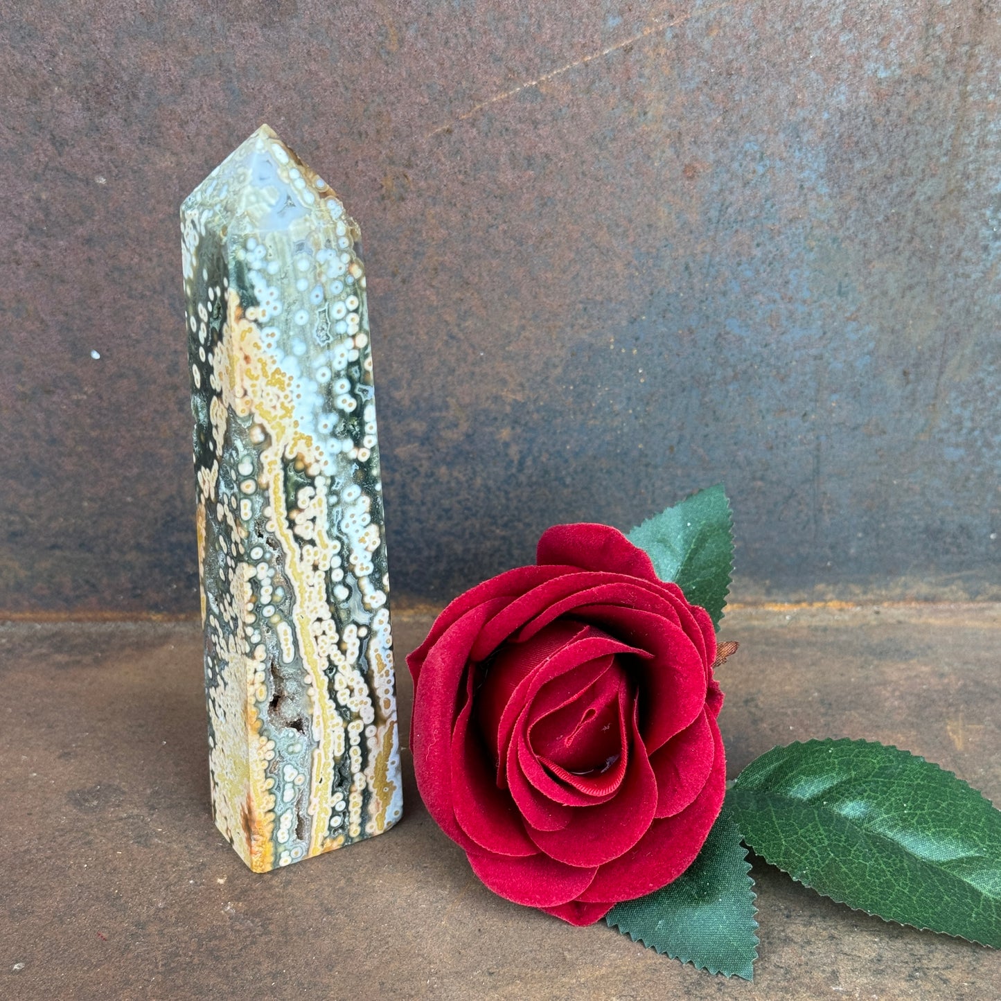 Ocean Jasper Medium Tower – Emotional Healing, Positivity & Calming Energy