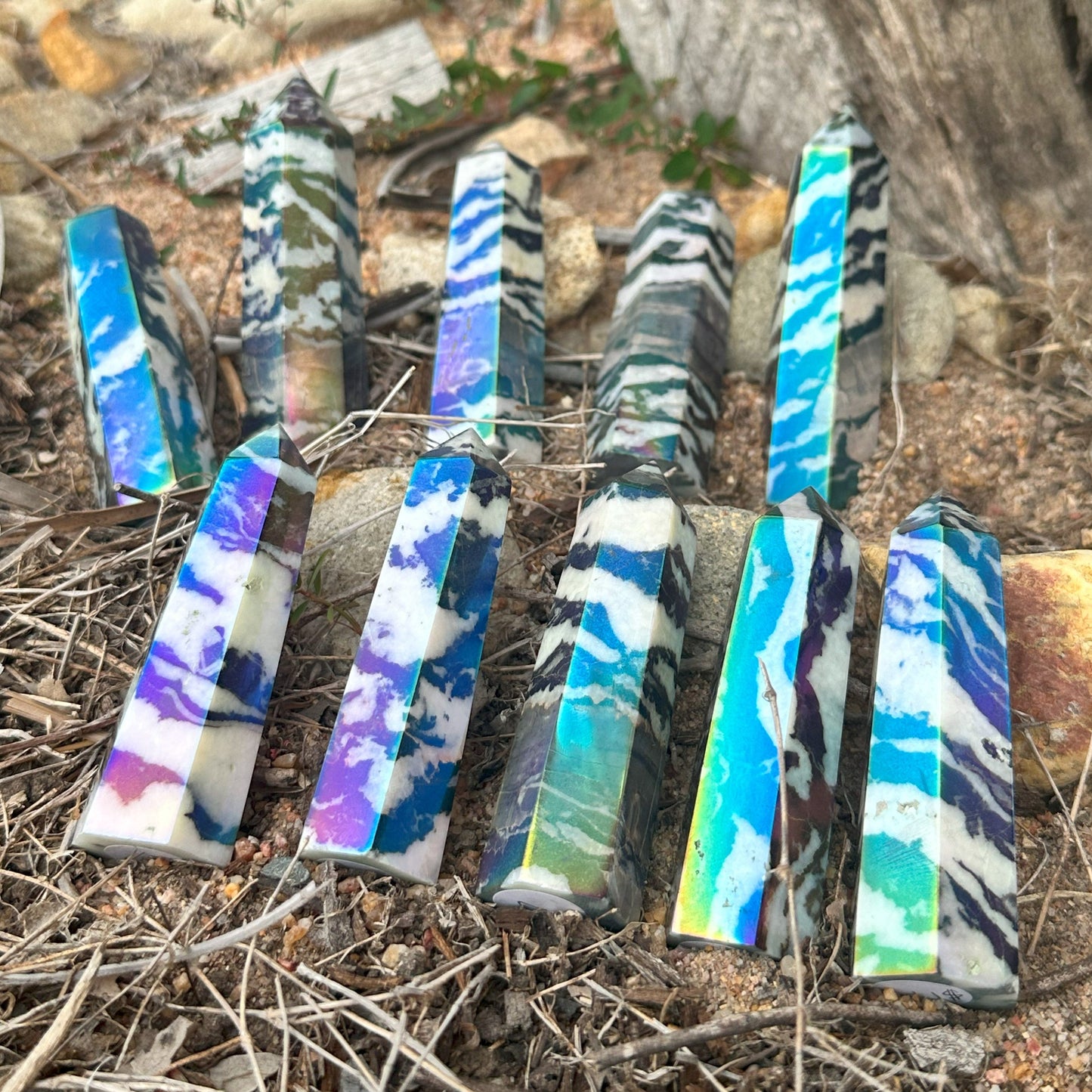 Zebra Electroplated Tower – Embrace Balance, Peace, and Protection