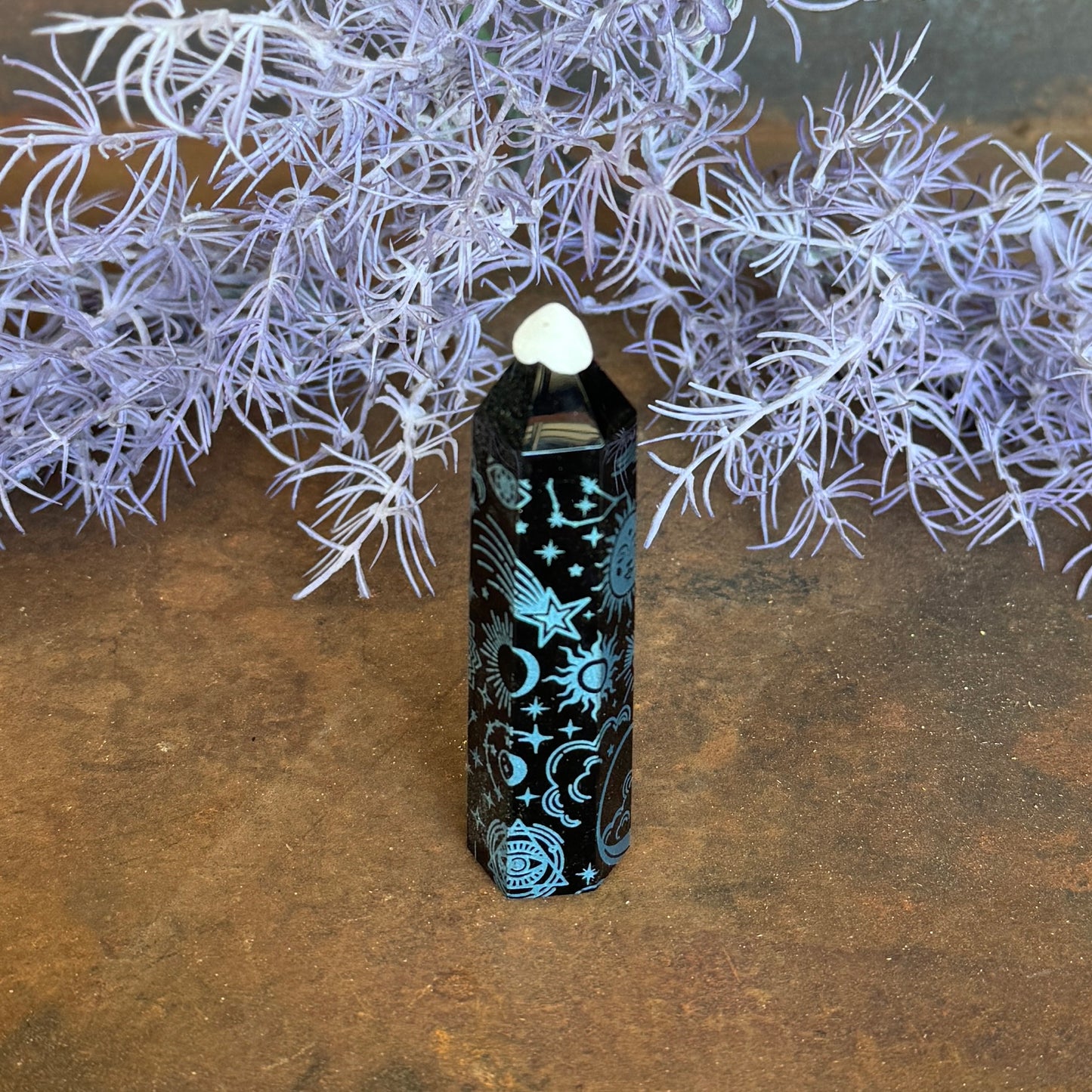 Cosmic Foiled Pattern Obsidian Tower