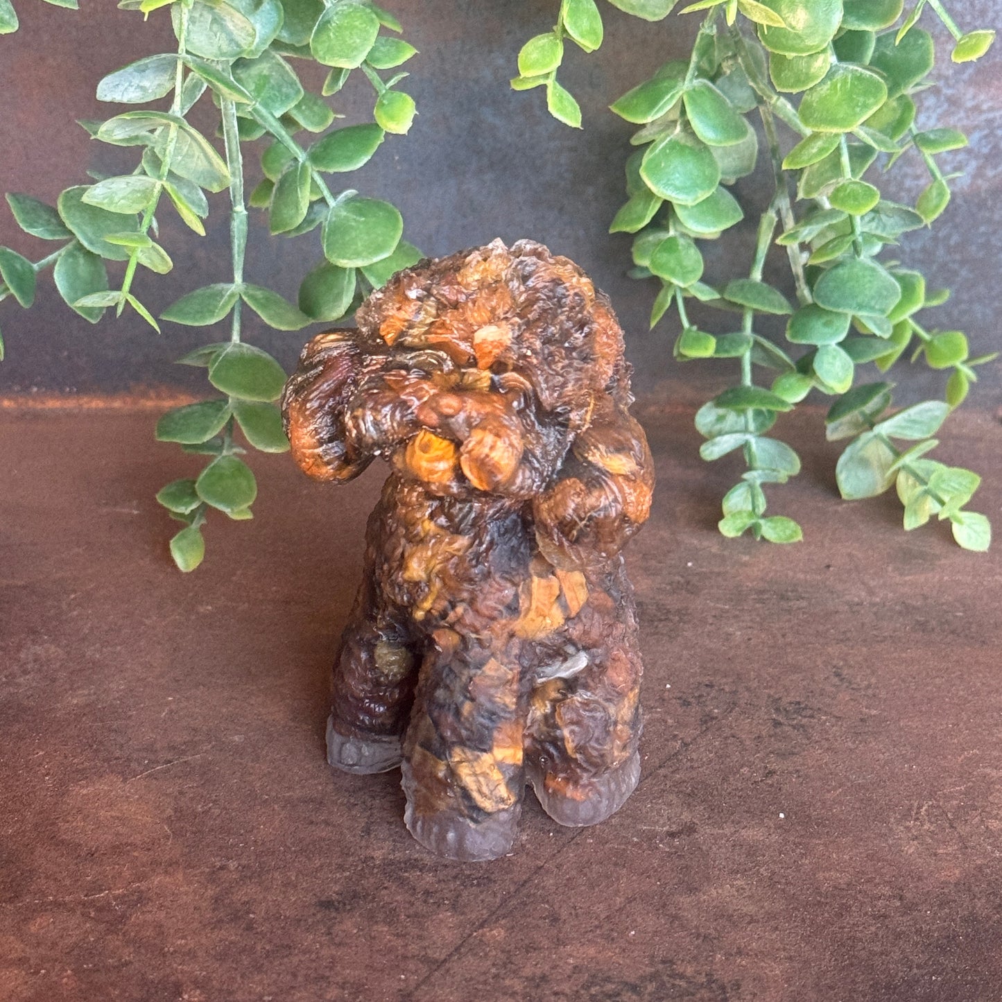Crystal-Infused Resin Moodle/Cavoodle/Toy Poodle Dog Figurine – Promote Positive Energy & Emotional Balance