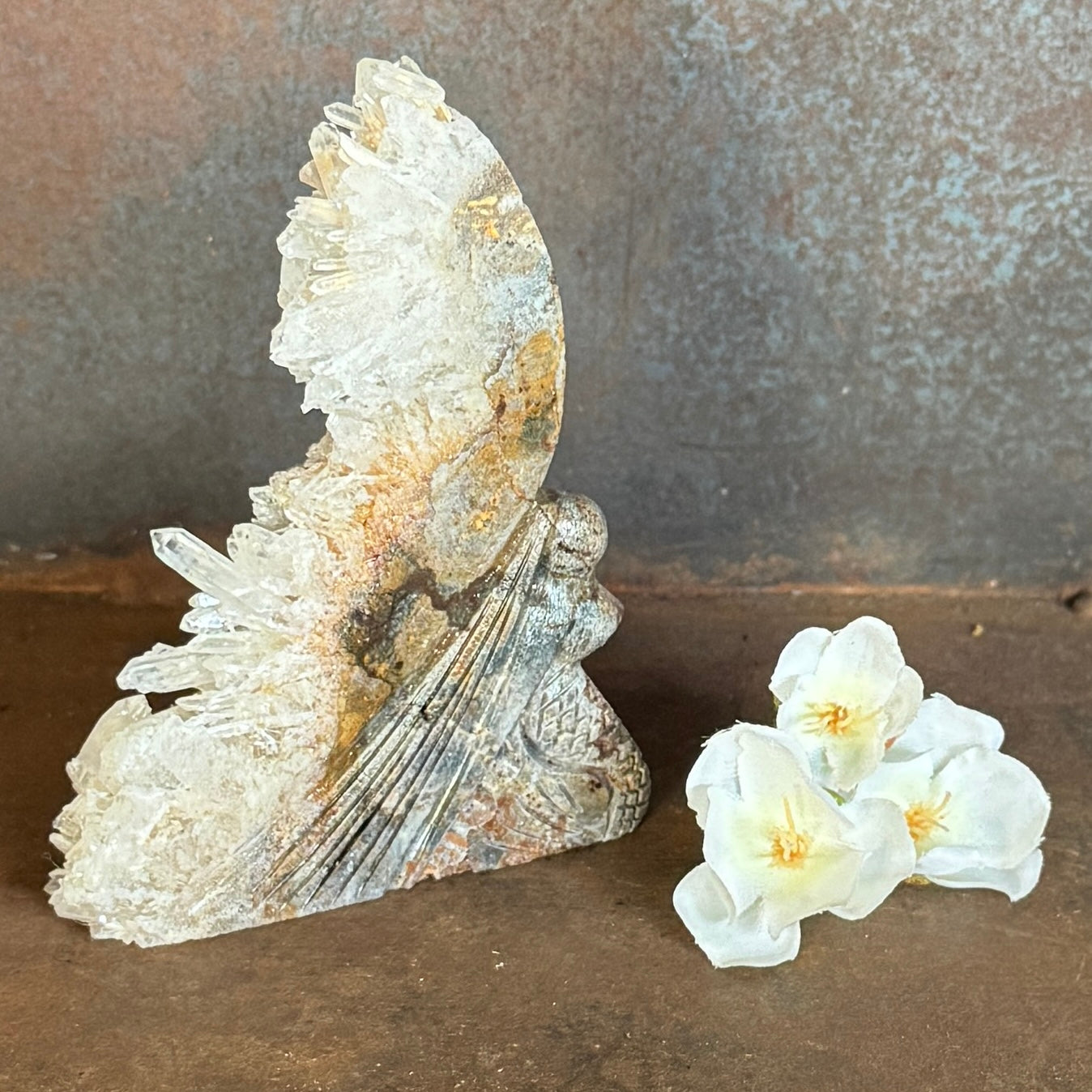 Geode Angel & Mermaid Carvings – One-of-a-Kind Crystal Healing Treasures