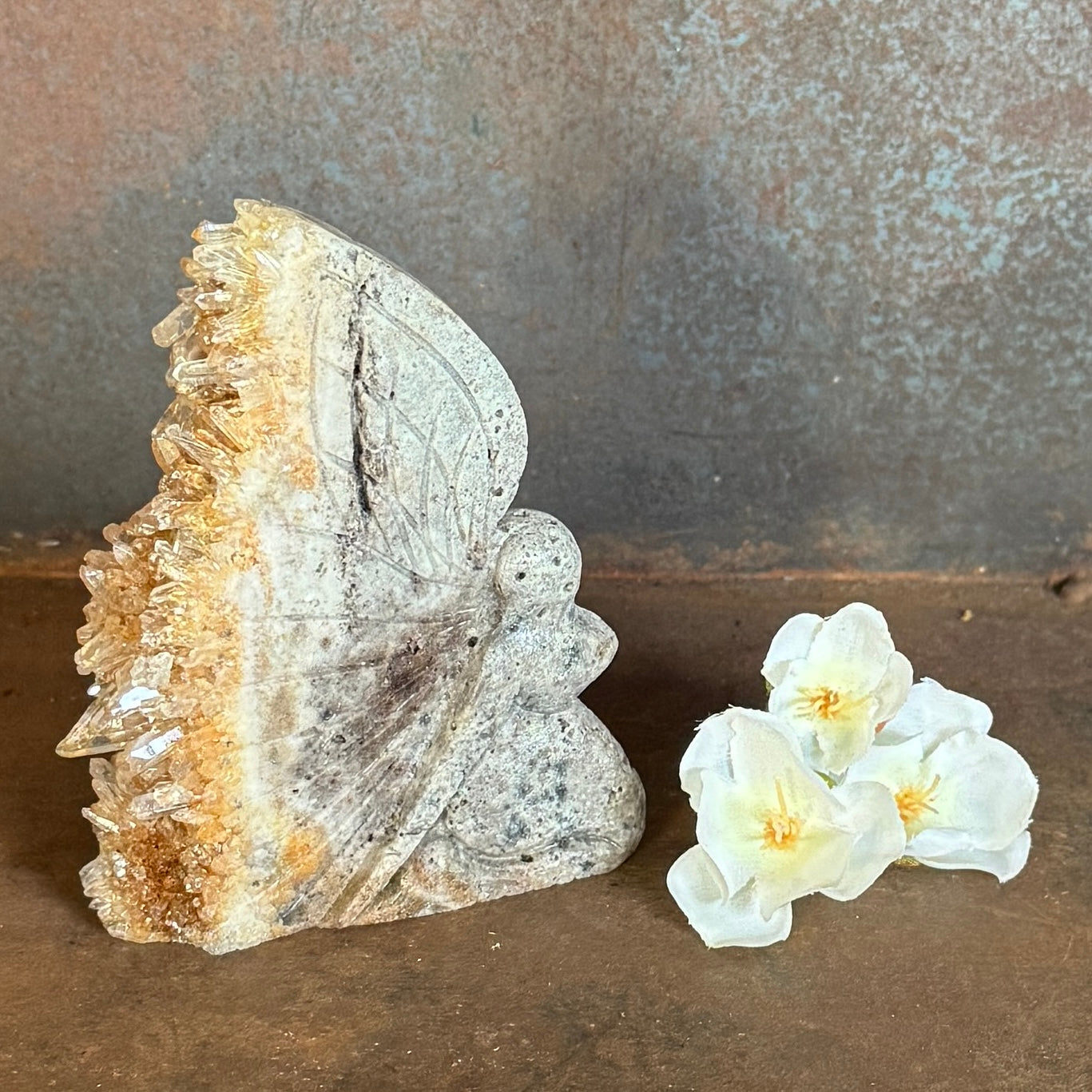 Geode Angel & Mermaid Carvings – One-of-a-Kind Crystal Healing Treasures