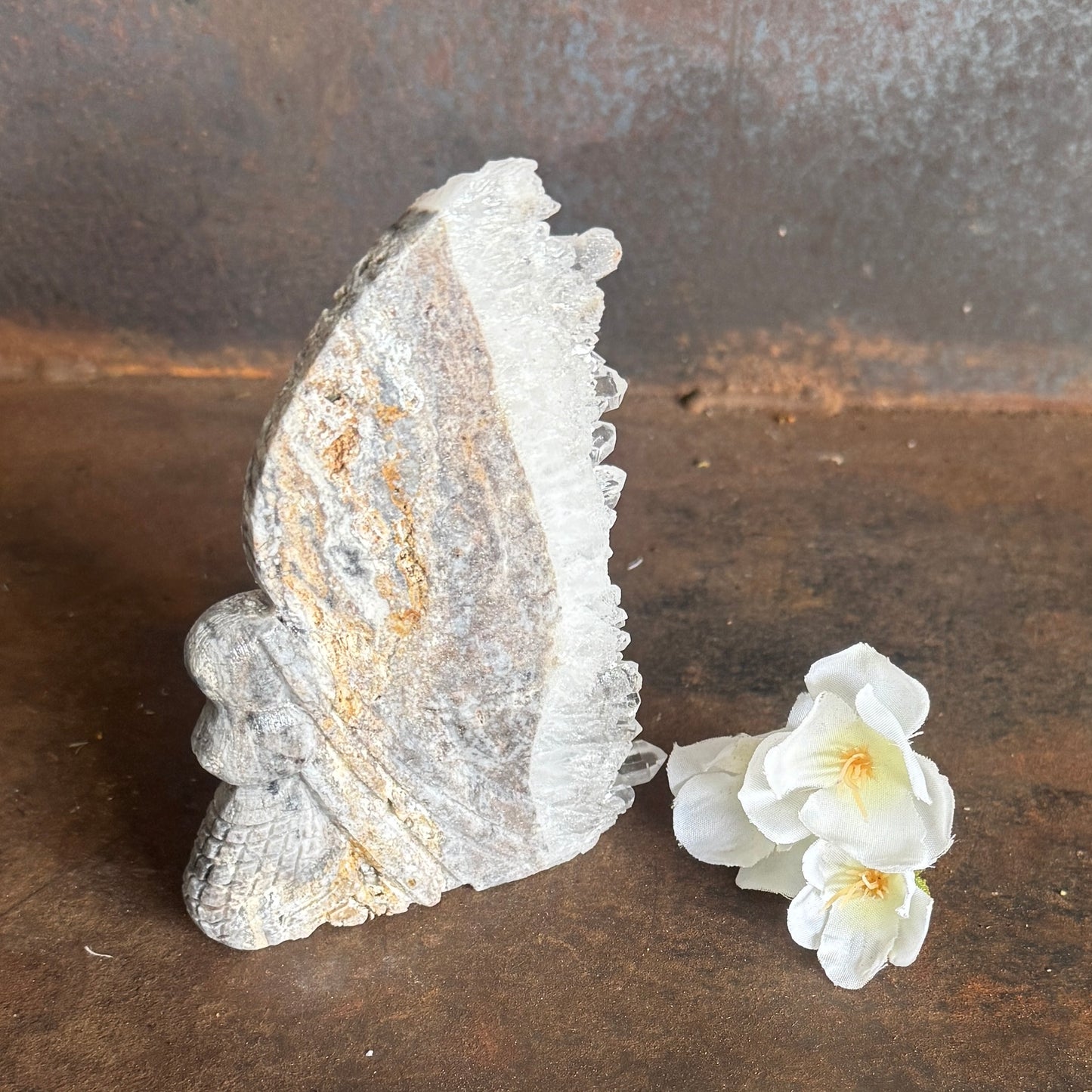 Geode Angel & Mermaid Carvings – One-of-a-Kind Crystal Healing Treasures
