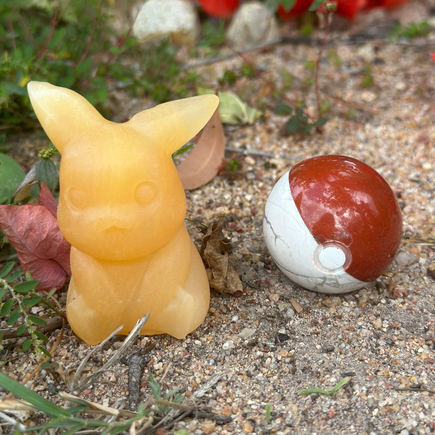Orange Calcite Pikachu Pokémon Crystal – Joy, Emotional Healing & High-Vibration Energy