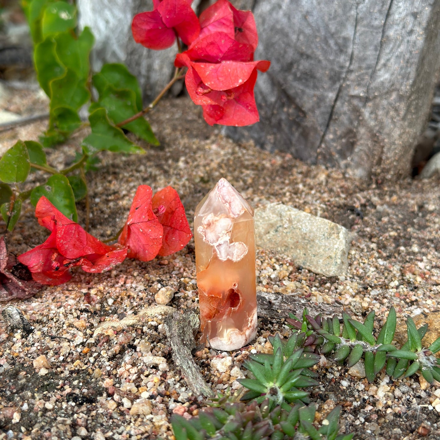 Red Flower Agate Tower