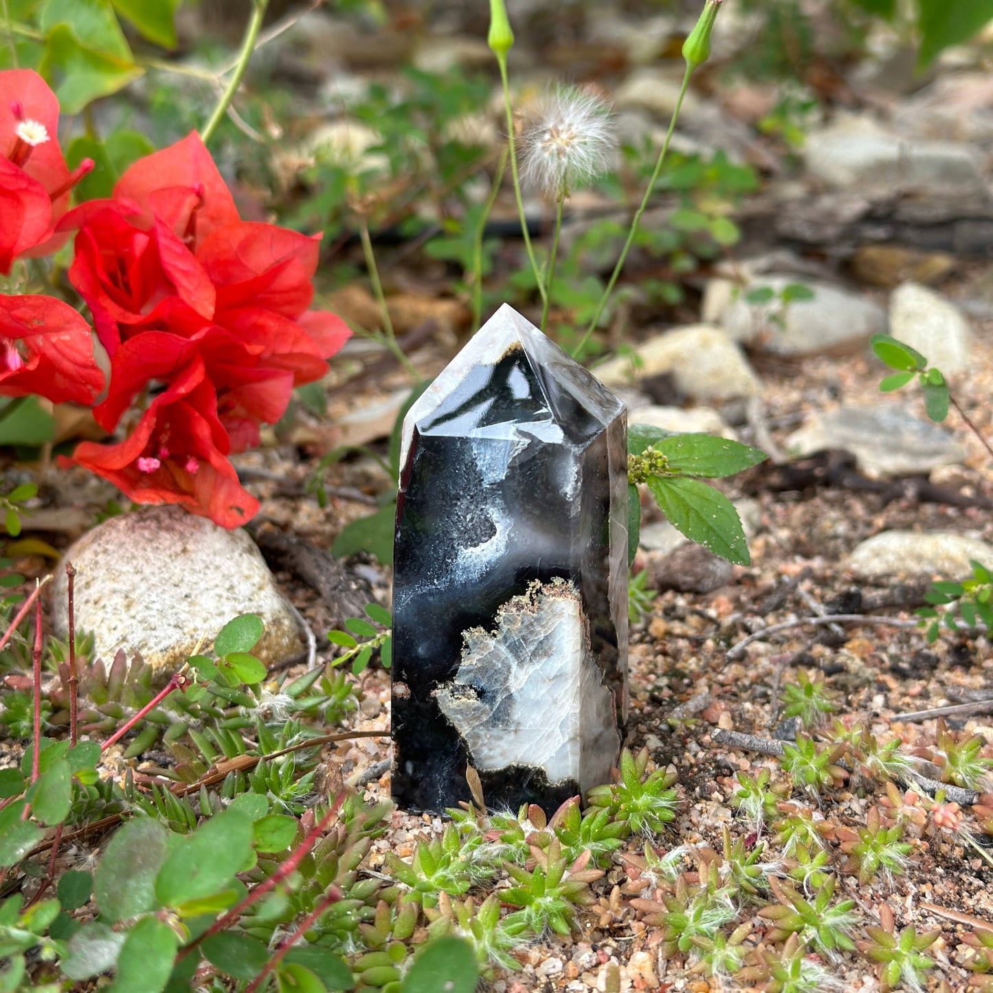 Volcanic Agate Four Sided Tower (UV-light reactive)