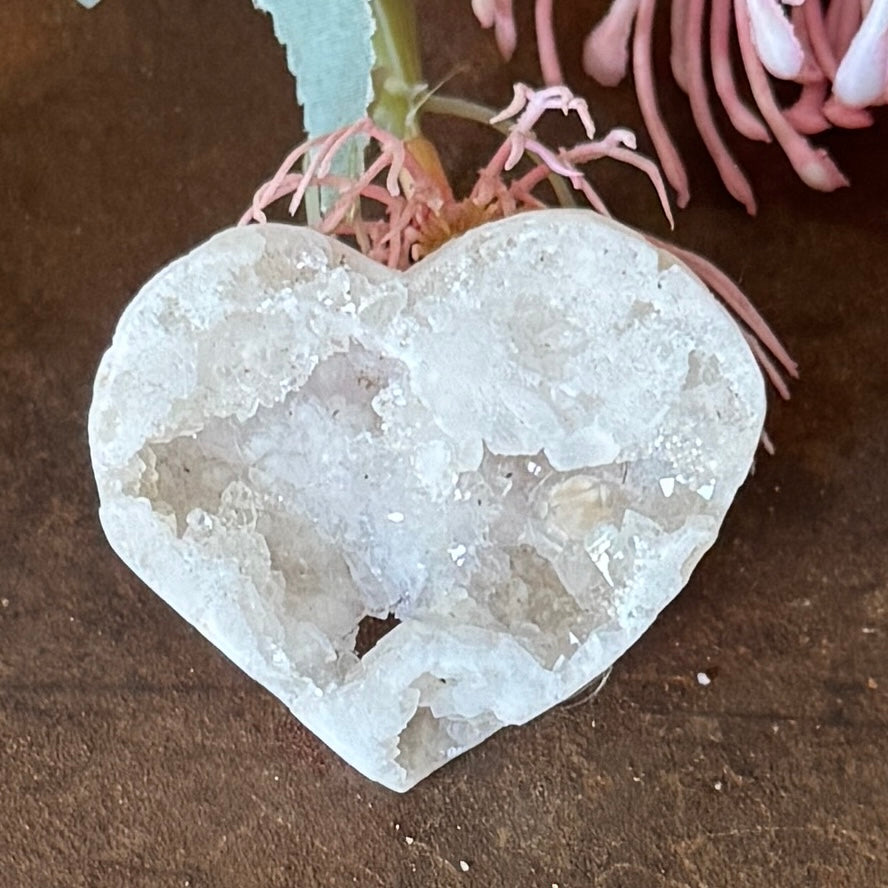 Moroccan Agate Druzy Crystal Heart – Emotional Healing, Protection & Energy Amplification