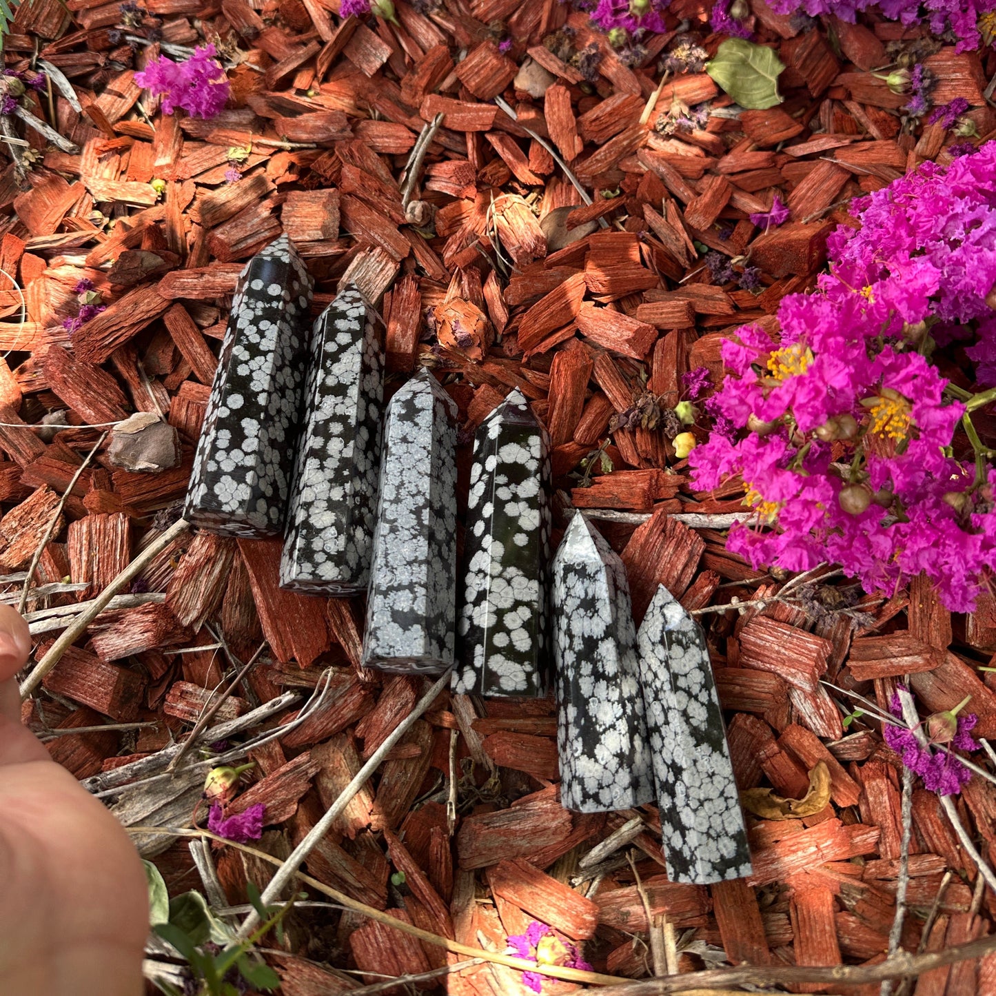 Snowflake Obsidian Tower – Spiritual Protection & Emotional Healing