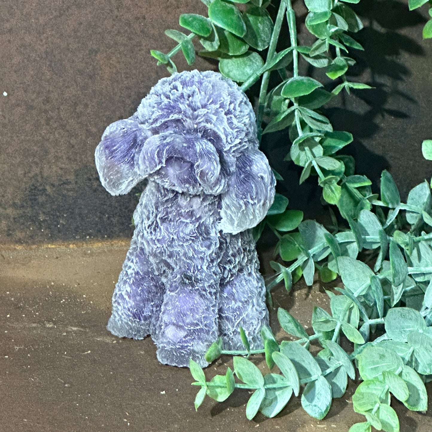 Crystal-Infused Resin Moodle/Cavoodle/Toy Poodle Dog Figurine – Promote Positive Energy & Emotional Balance