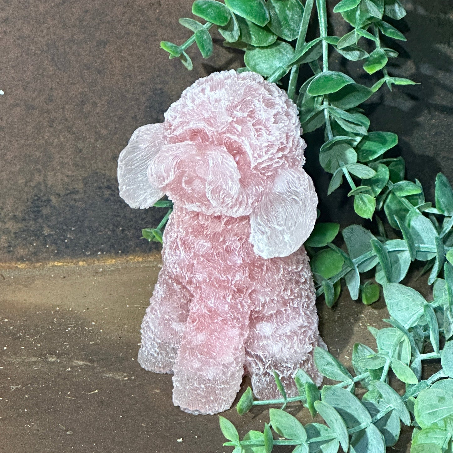 Crystal-Infused Resin Moodle/Cavoodle/Toy Poodle Dog Figurine – Promote Positive Energy & Emotional Balance