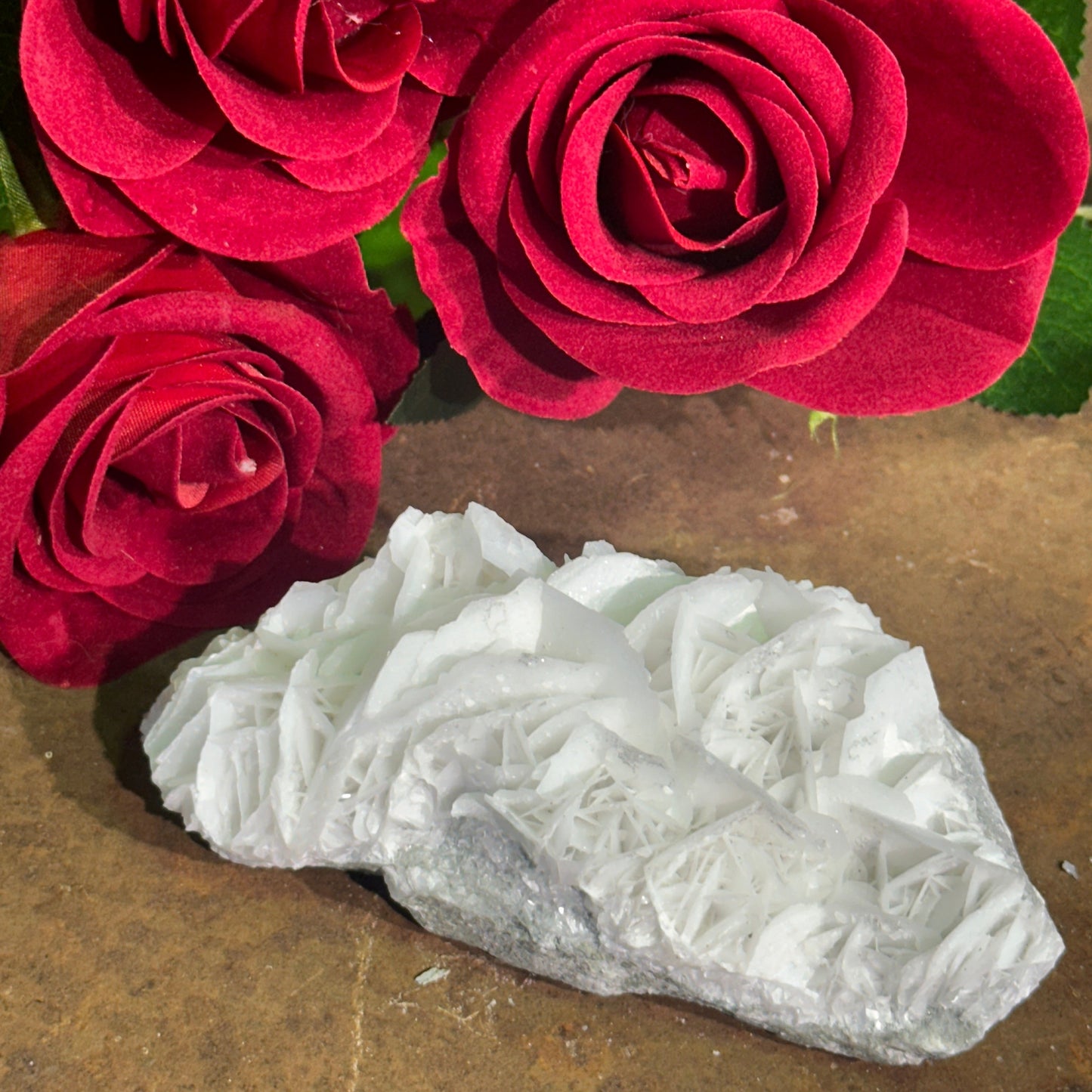 Rose Petal Calcite Specimen – Emotional Healing, Self-Love & Spiritual Clarity