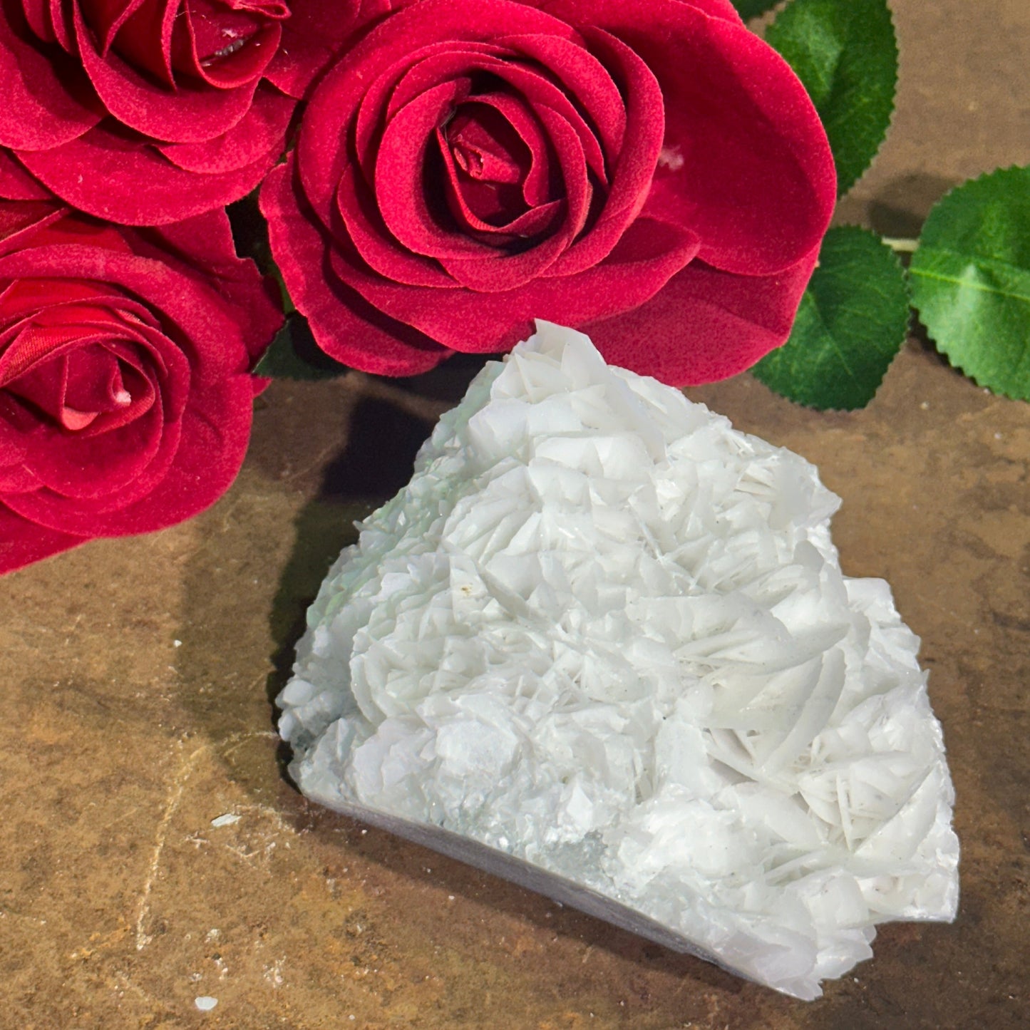Rose Petal Calcite Specimen – Emotional Healing, Self-Love & Spiritual Clarity