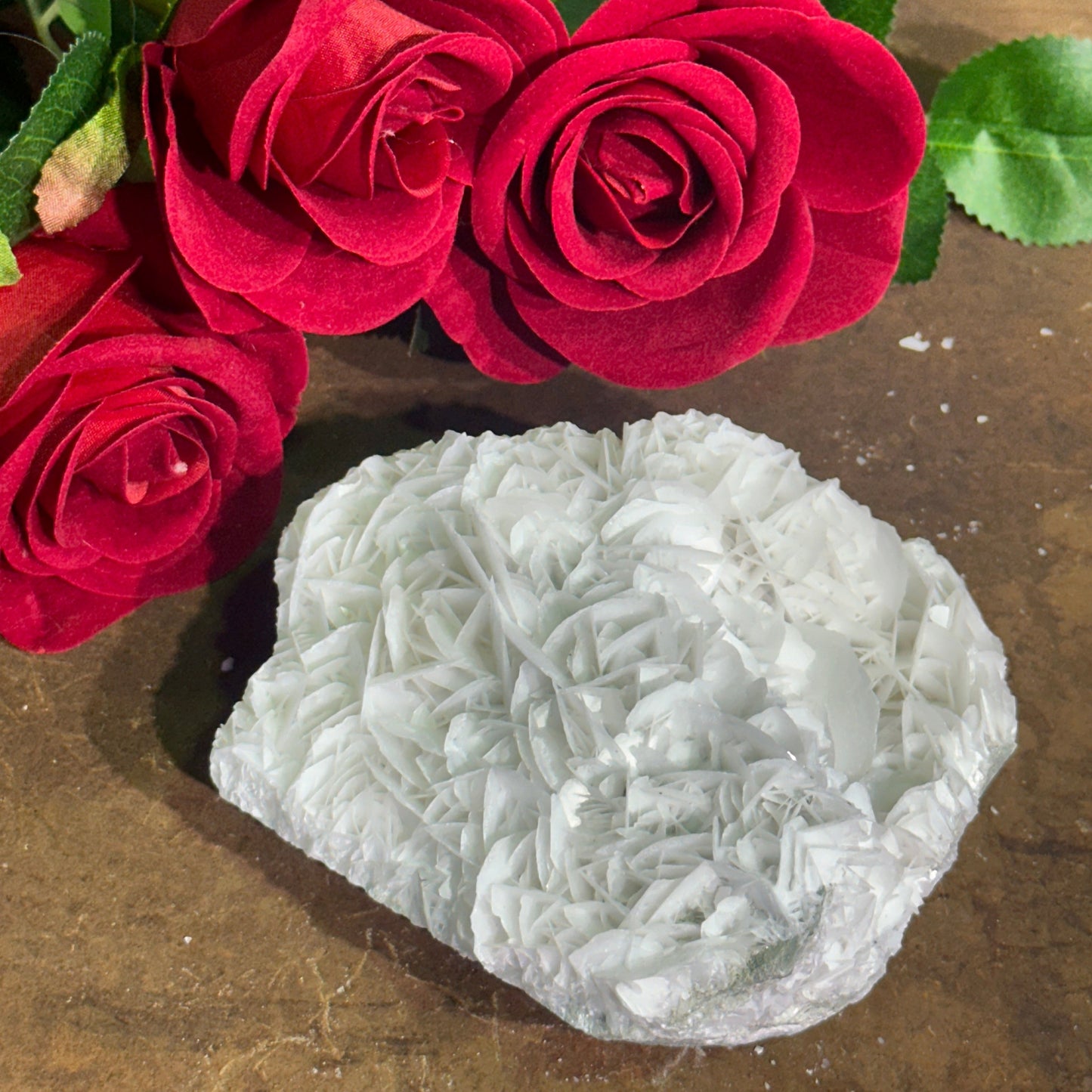 Rose Petal Calcite Specimen – Emotional Healing, Self-Love & Spiritual Clarity