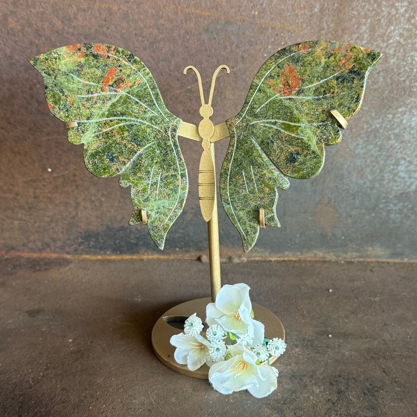 Small Unakite Crystal Wings – Emotional Healing & Spiritual Growth