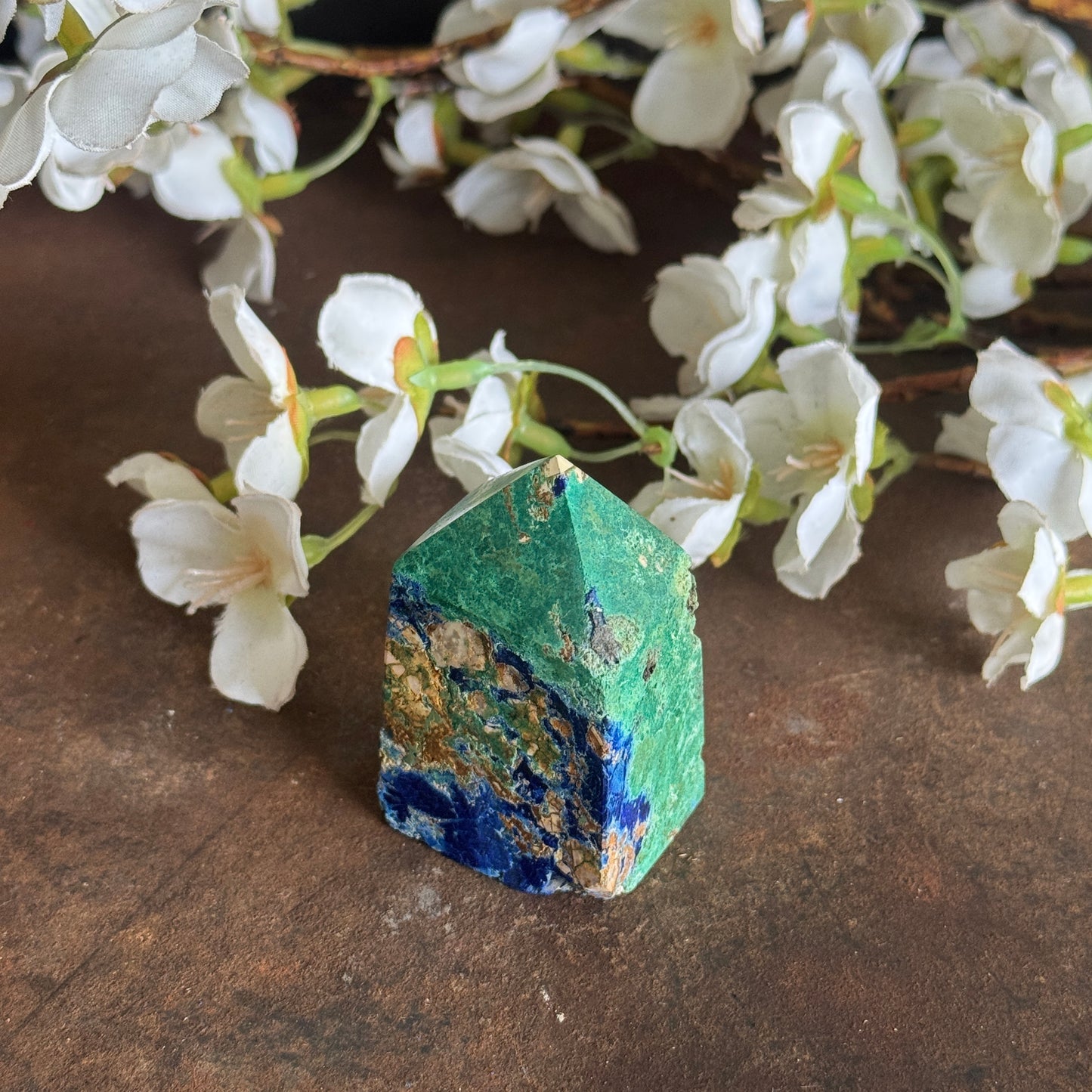 Natural Azurite Crystal Tower – Raw Spiritual Healing Power for Intuition & Higher Consciousness