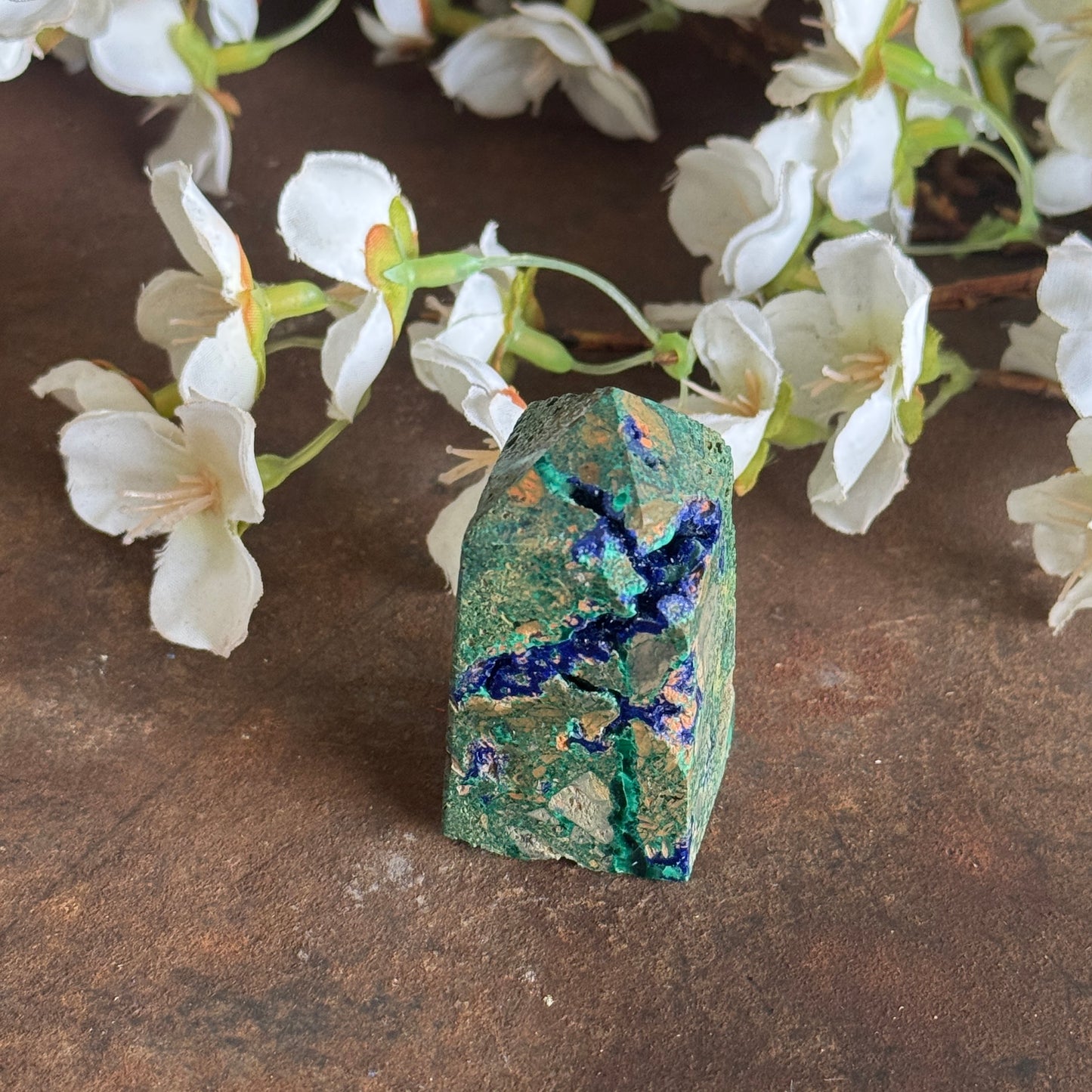 Natural Azurite Crystal Tower – Raw Spiritual Healing Power for Intuition & Higher Consciousness