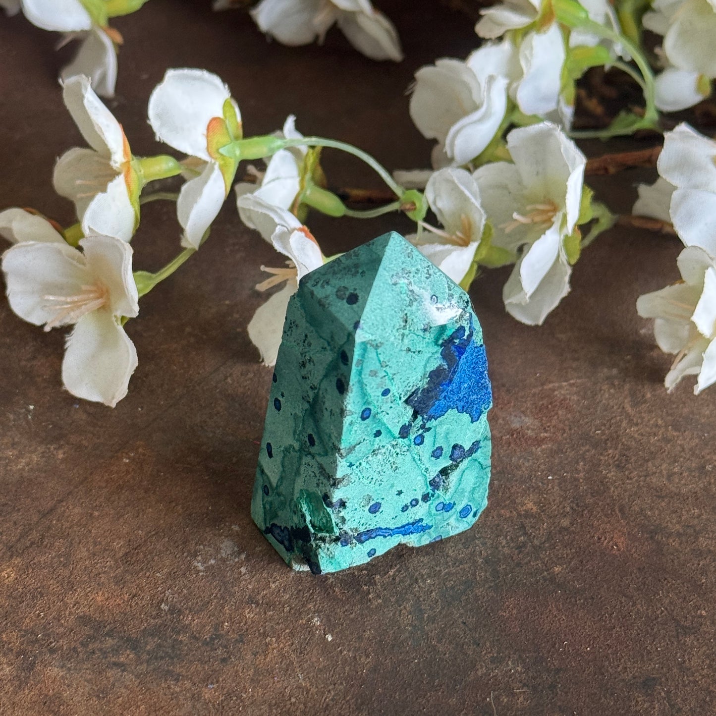 Natural Azurite Crystal Tower – Raw Spiritual Healing Power for Intuition & Higher Consciousness