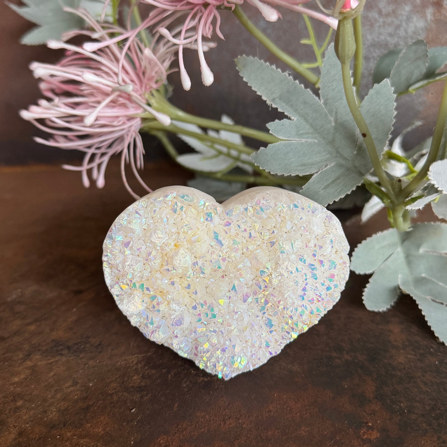 Angel Aura Crystal Heart Cluster – Divine Light, Emotional Healing & Aura Cleansing