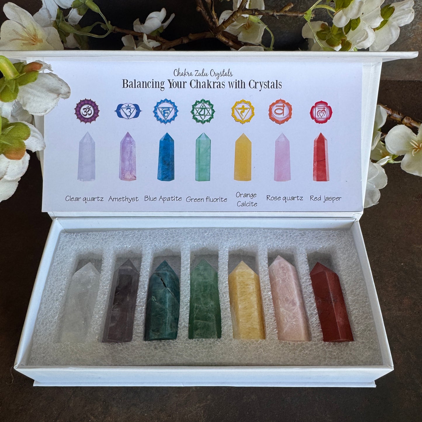 Natural Crystal Chakra Tower Set – Balance Your Energy with 7 Chakra Crystals