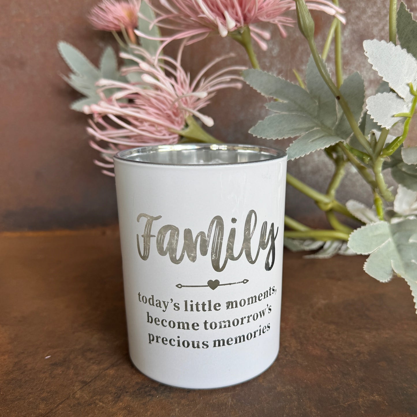 Glass Votive Candle Holder - Family