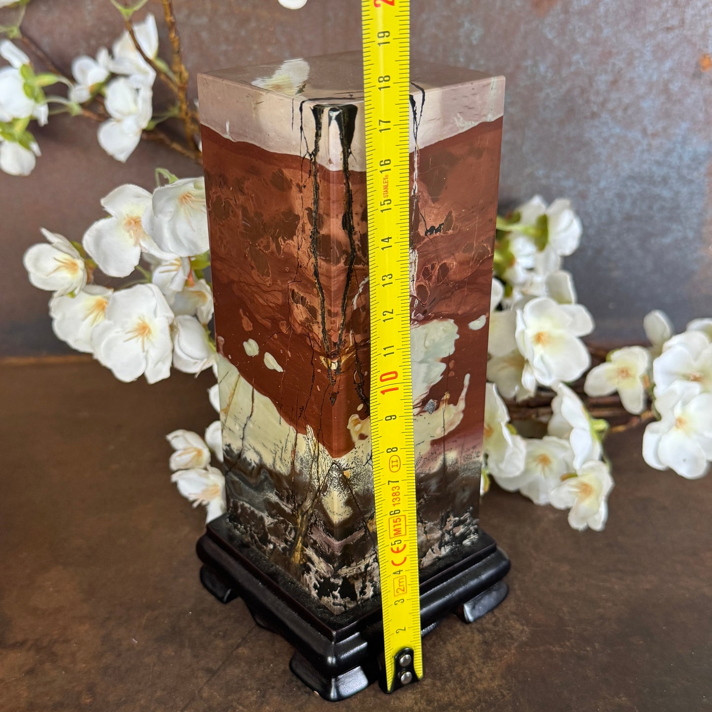 Picture Jasper Mounted on Timber Stand – Ancient Earth Energy for Grounding & Spiritual Healing