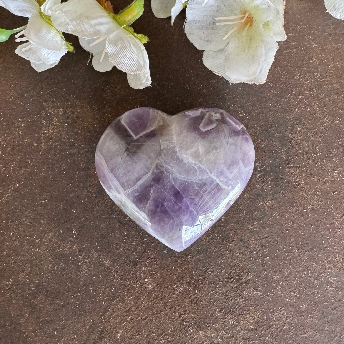 Chevron Amethyst Crystal Hearts – Emotional Healing, Grief Support & Spiritual Protection
