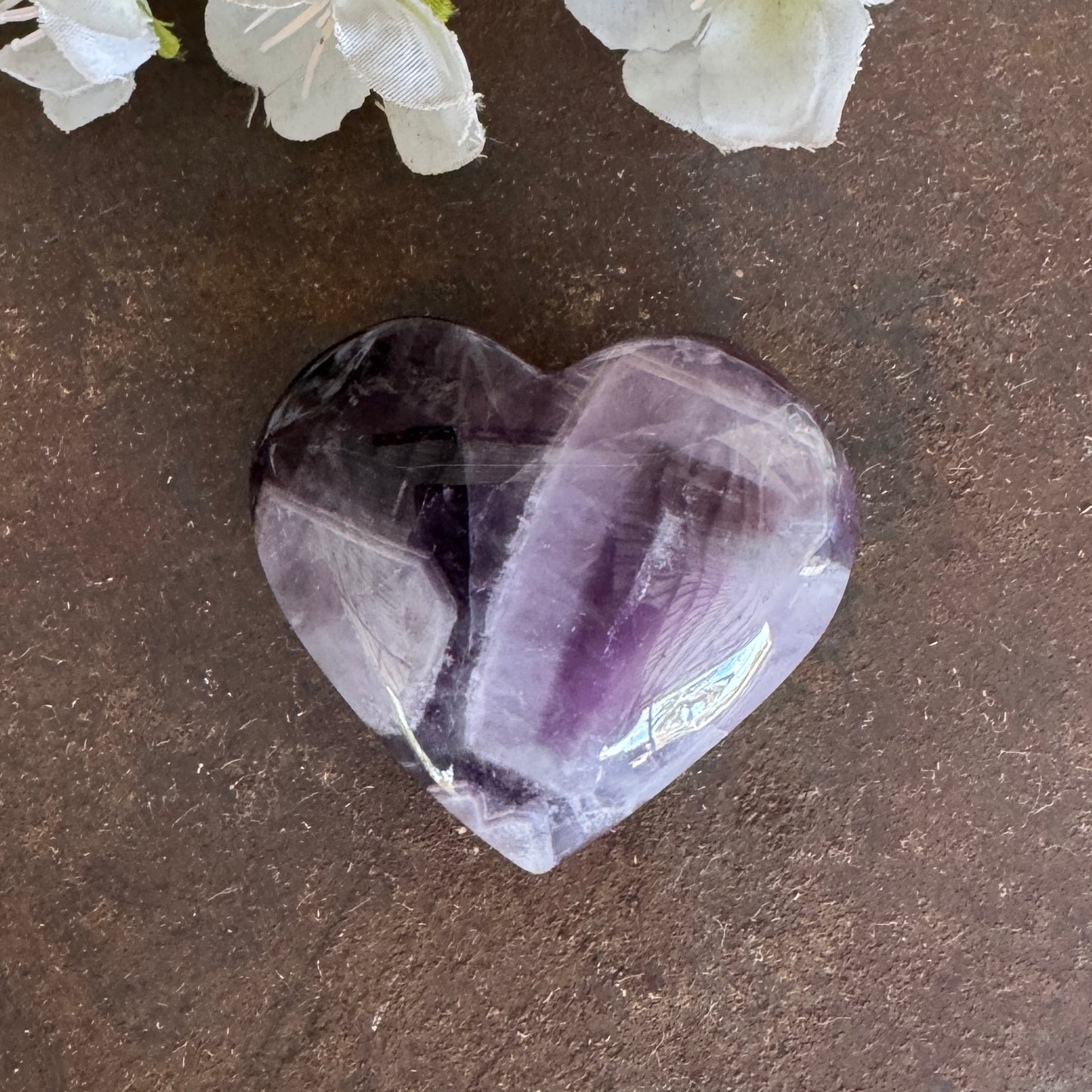 Chevron Amethyst Crystal Hearts – Emotional Healing, Grief Support & Spiritual Protection