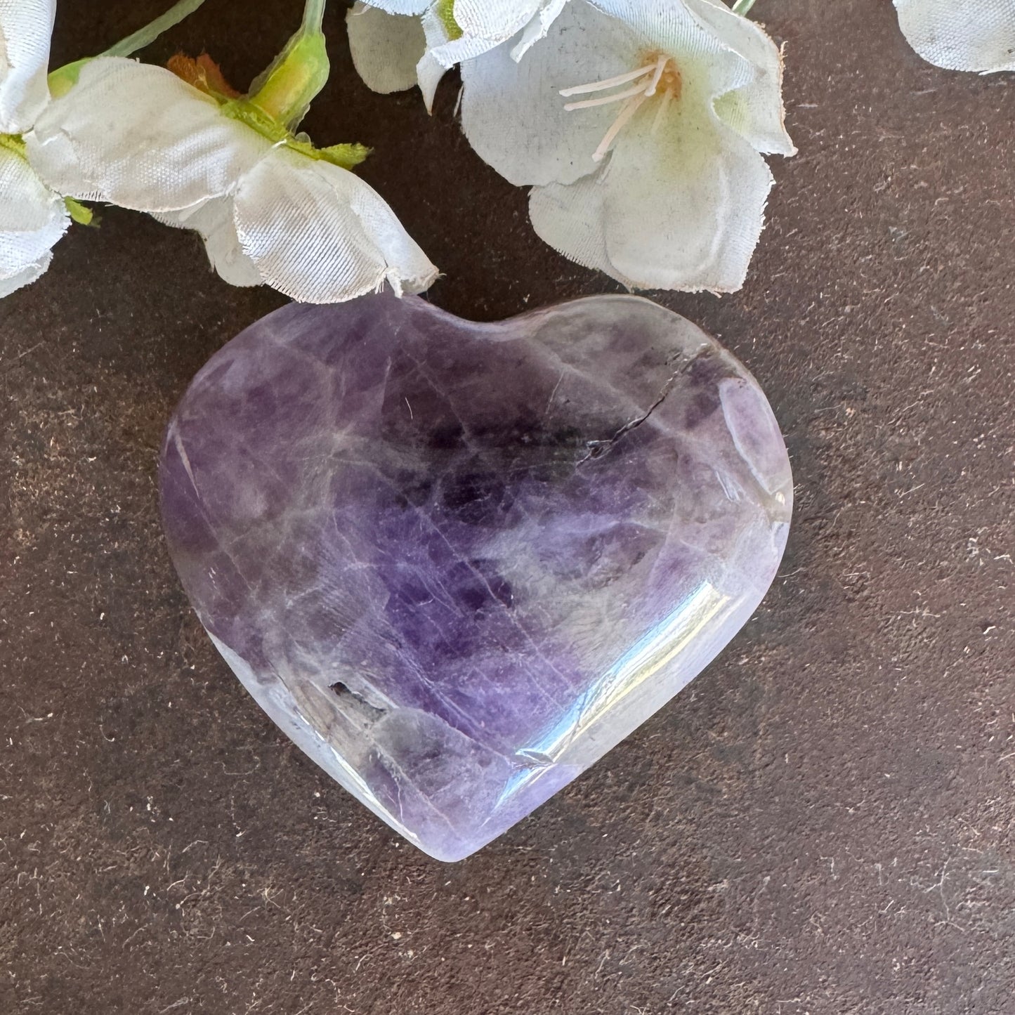Chevron Amethyst Crystal Hearts – Emotional Healing, Grief Support & Spiritual Protection