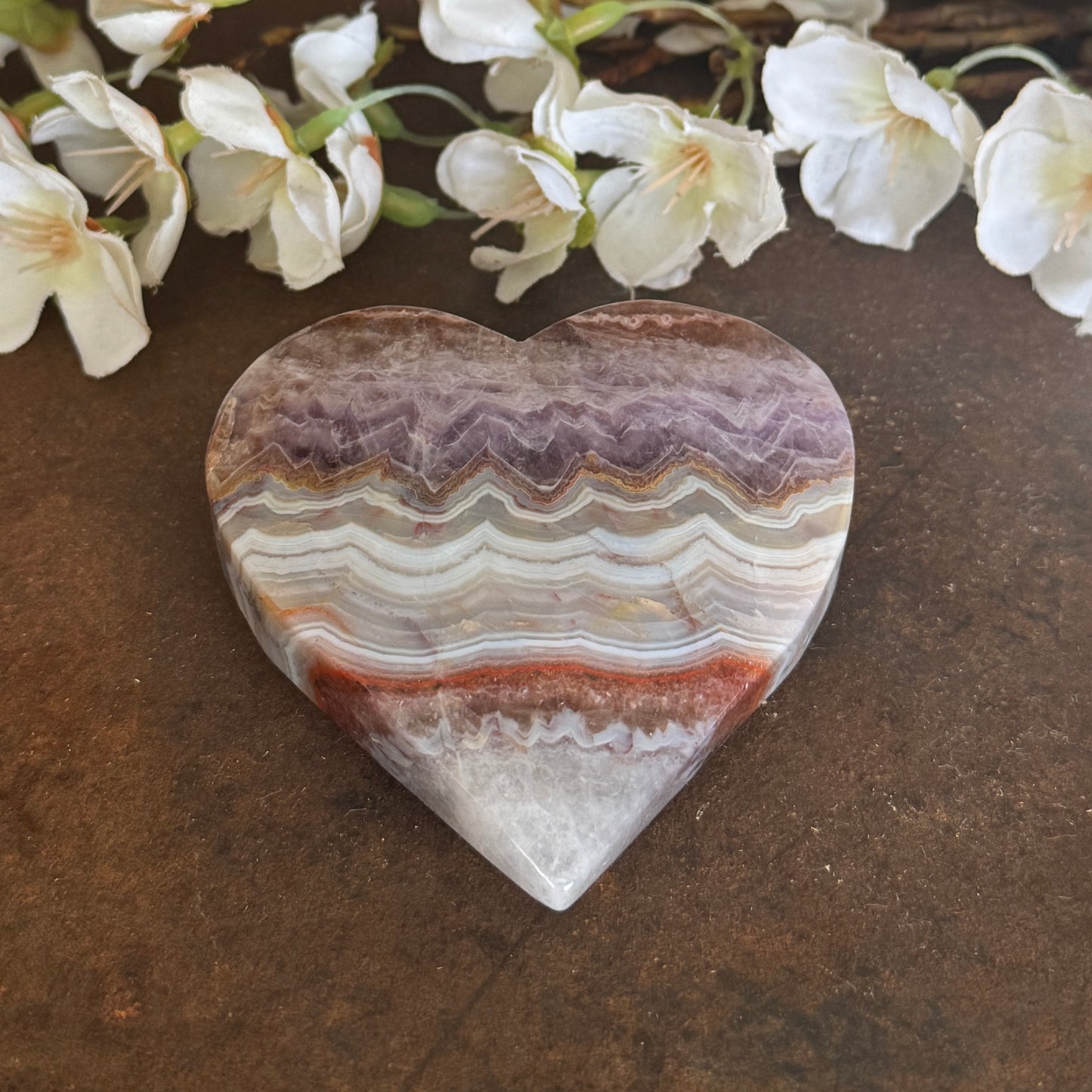 Amethyst & Agate Crystal Hearts – Spiritual Healing, Balance & Protection