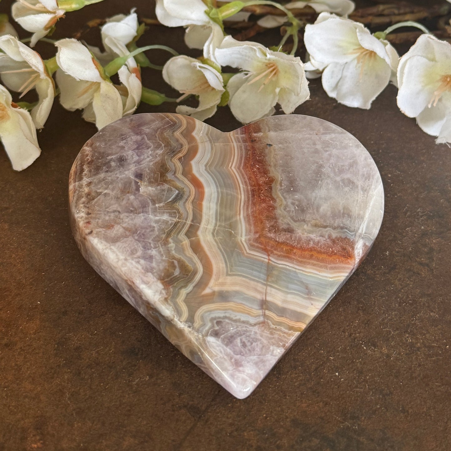 Amethyst & Agate Crystal Hearts – Spiritual Healing, Balance & Protection