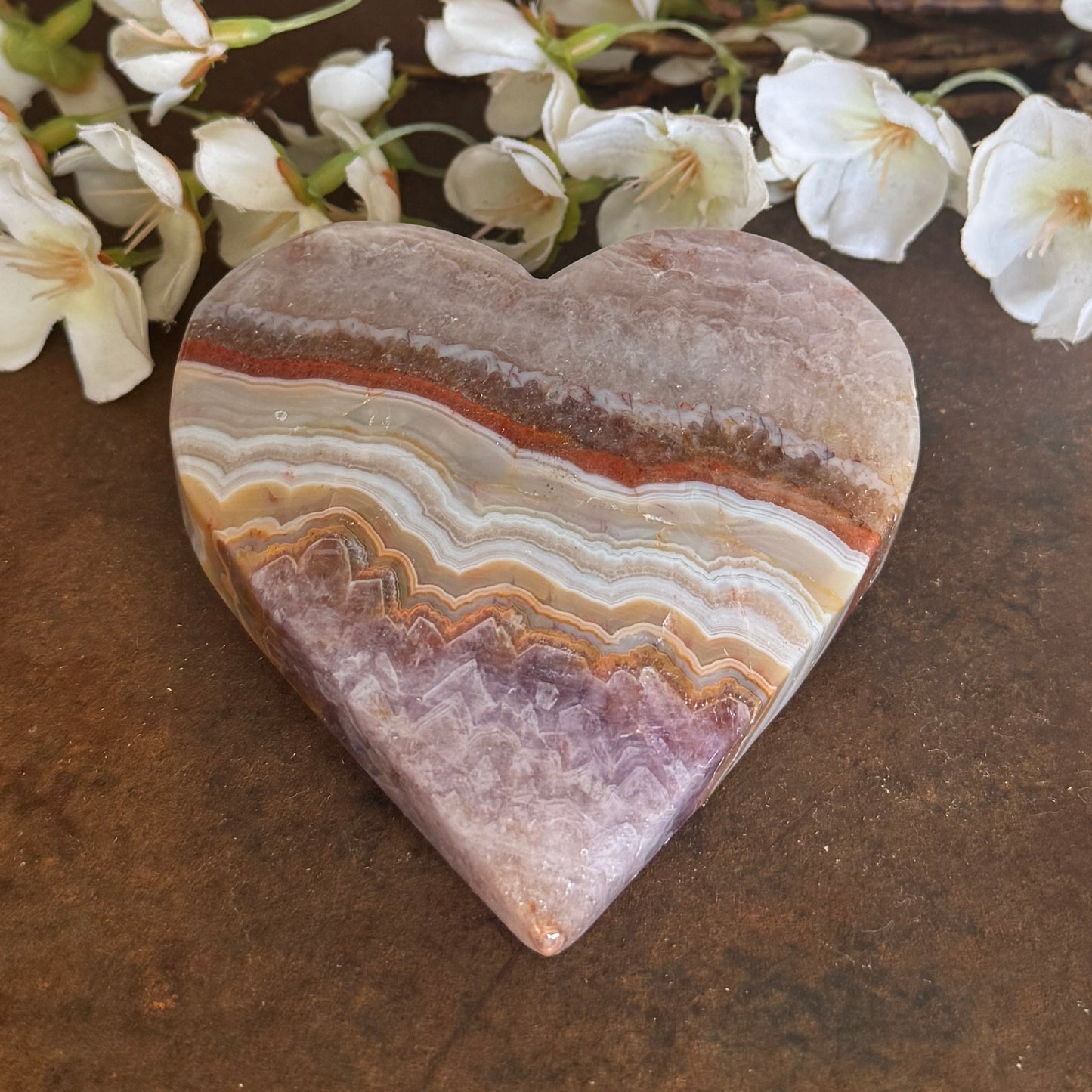 Amethyst & Agate Crystal Hearts – Spiritual Healing, Balance & Protection
