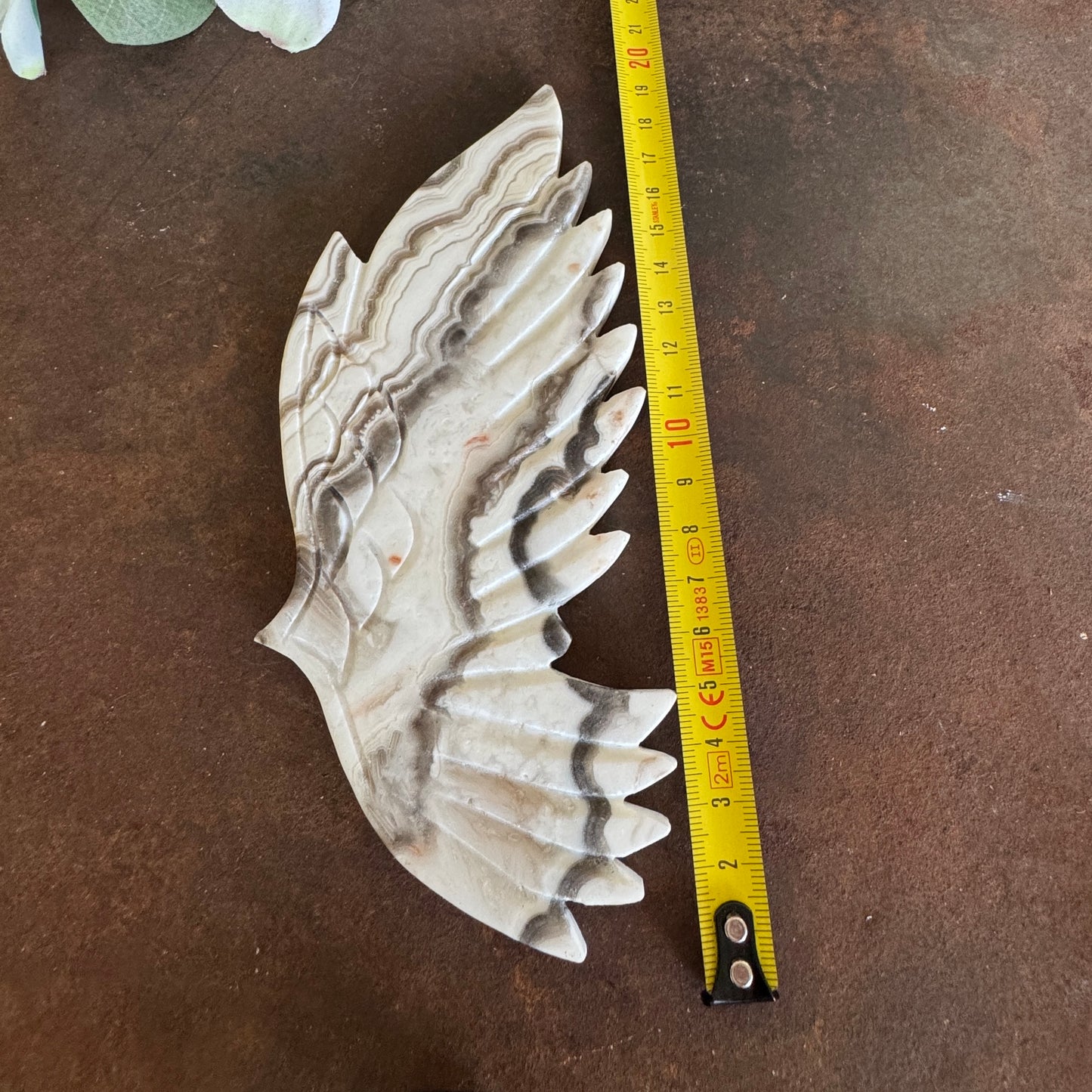 Angel with Black and White Calcite Wings – Spiritual Healing & Protection