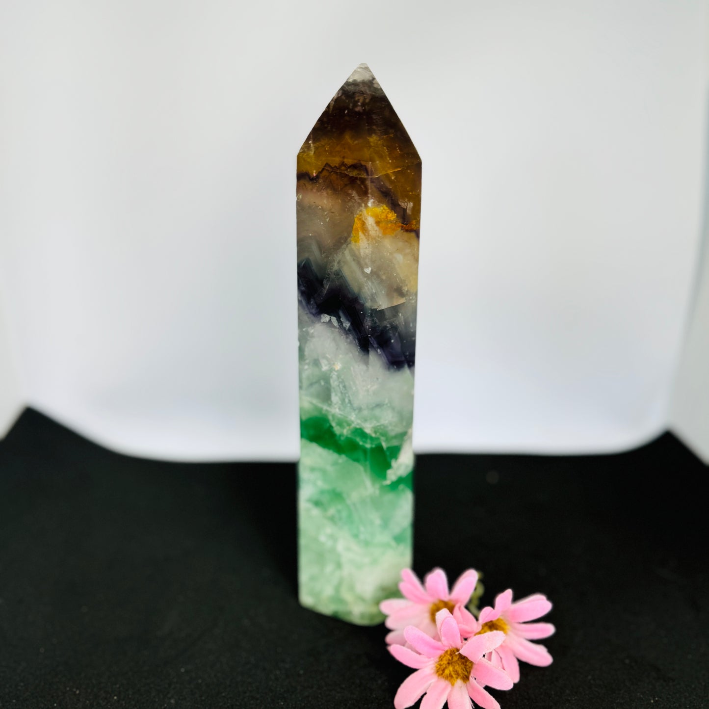 Rainbow Fluorite Tower - Healing, Clarity, and Energetic Protection