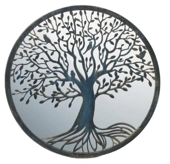 Metal Tree of Life with Mirror Background – A Symbol of Growth & Connection