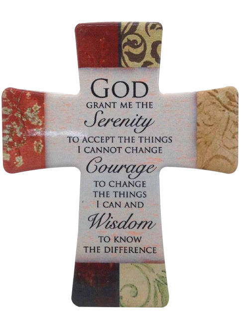 Serenity Prayer Porcelain Cross – Spiritual Home Décor & Inspirational Gift
