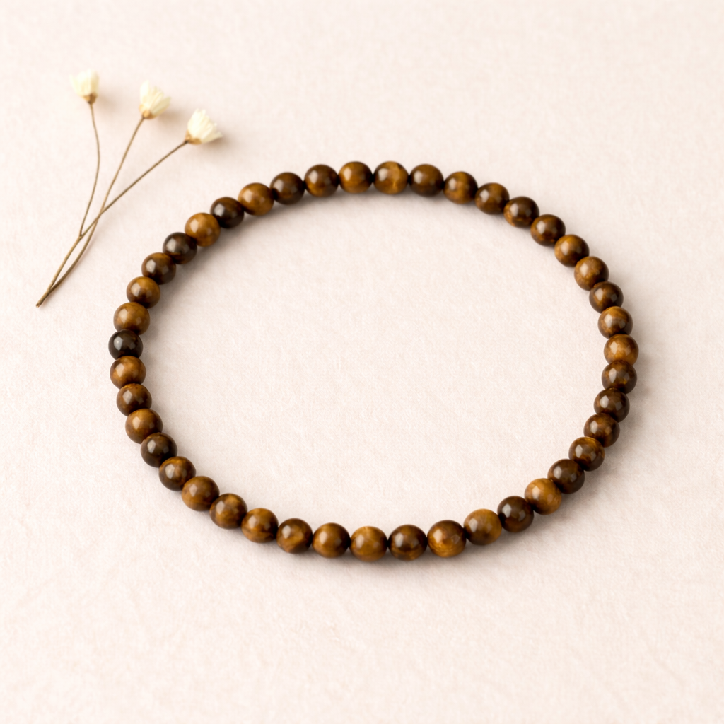 Tiger’s Eye Crystal Bracelet 4mm – Unisex Strength, Confidence & Protection